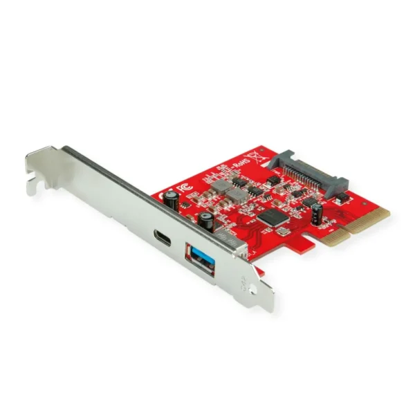 Roline ROLINE PCIe x4 Adapter, USB 3.2 Gen2, 1x USB A + 1x USB C