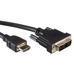 Roline Value DVI Cable, DVI-D (18+1) - HDMI, M/M, 2m - 5m